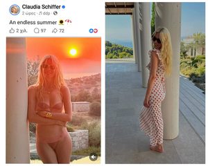 H Claudia Schiffer και φέτος διακοπές στην Ερμιονίδα